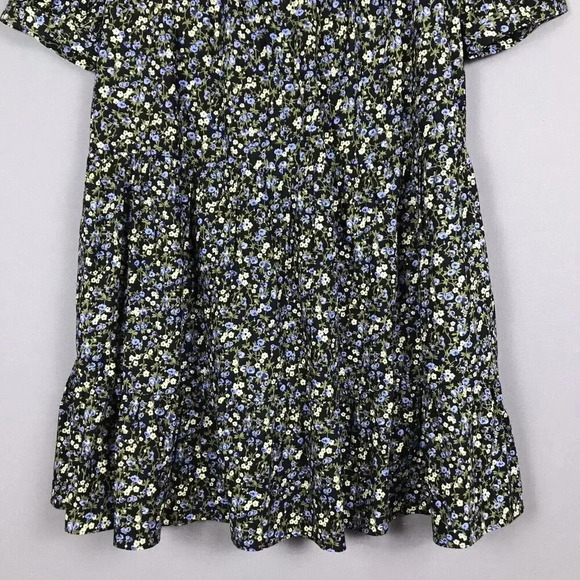 Tuckernuck Hyacinth House Quinn Dress Size XS Black Floral Short Sleeve Tiered - Picture 7 of 16